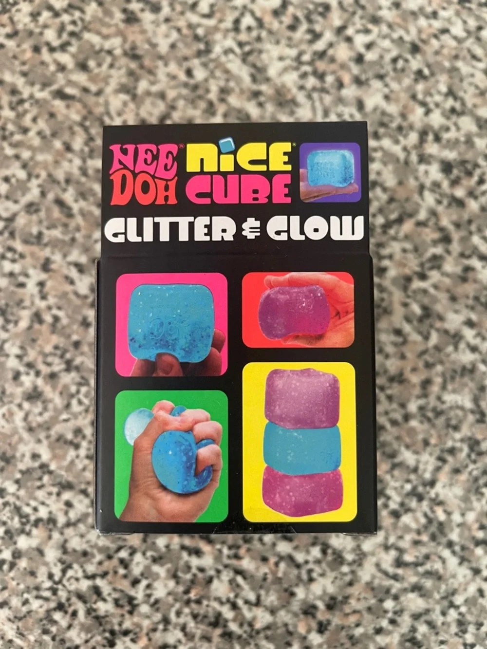 Nee Doh Nice Cube Glitter & Glow Super Solid Squish! - Pink - Picture 2 of 3
